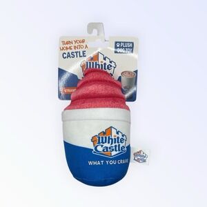 White Castle Plush Dog Toy It Squeeks! Pet Toy New STRAWBERRY SHAKE